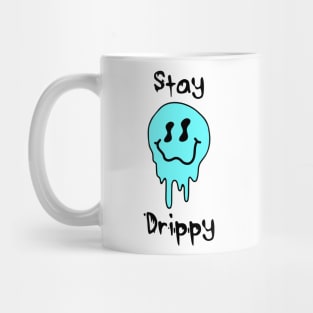 'Stay Drippy' Blue smiley face Mug